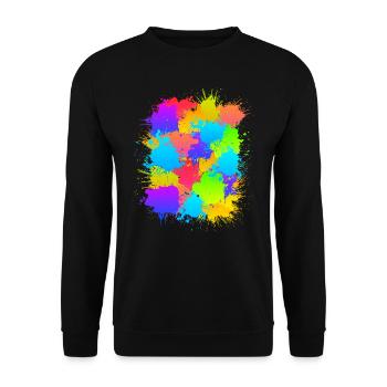 Paintball bunt Markeirer markiert Paintballer - Unisex Pullover - Schwarz - Vorne - Alina (178cm) & Michal (187cm)