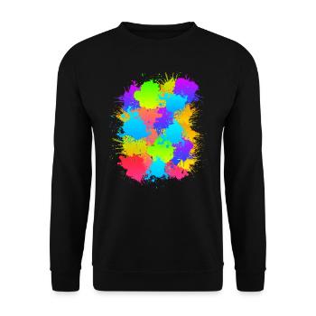 Paintball bunt Markeirer markiert Paintballer - Unisex Pullover - Schwarz - Vorne - Alina (178cm) & Michal (187cm)