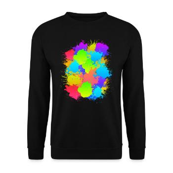 Paintball bunt Markeirer markiert Paintballer - Unisex Pullover - Schwarz - Vorne - Alina (178cm) & Michal (187cm)