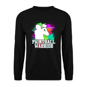 Paintball Warrior Paintballer - Unisex Sweatshirt - black - Front - Alina (178cm) & Michal (187cm)