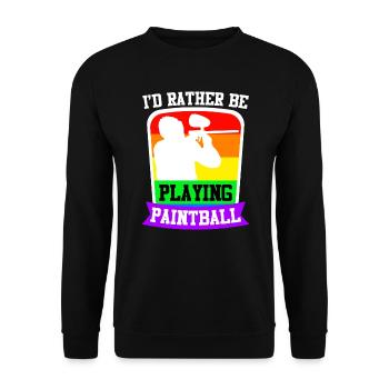 Ich würde lieber Paintball spielen Paintballer - Unisex Pullover - Schwarz - Vorne - Alina (178cm) & Michal (187cm)