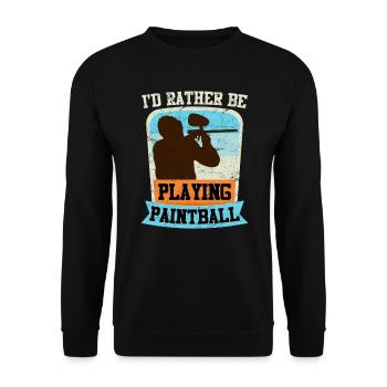 Ich würde lieber Paintball spielen Paintballer - Unisex Pullover - Schwarz - Vorne - Alina (178cm) & Michal (187cm)
