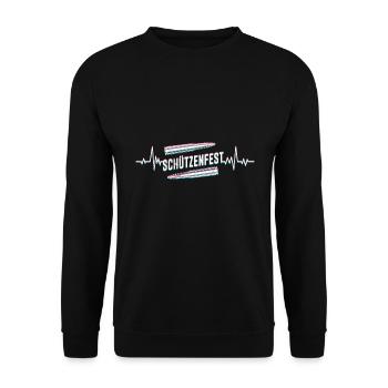 Schützenfest Herzschlag Schützenverein - Unisex Pullover - Schwarz - Vorne - Alina (178cm) & Michal (187cm)