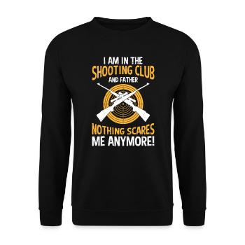 Papa im Schützenverein Schützenfest - Unisex Pullover - Schwarz - Vorne - Alina (178cm) & Michal (187cm)