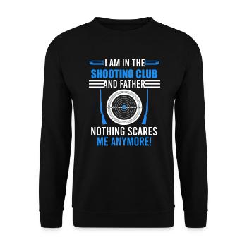 Father in the shooting club Sportschütze - Unisex Sweatshirt - black - Front - Alina (178cm) & Michal (187cm)