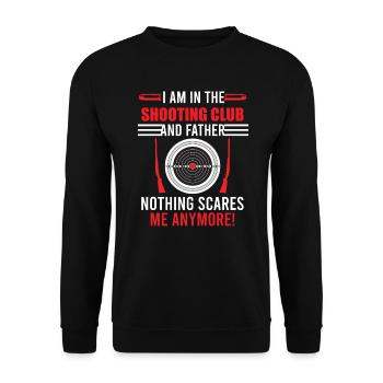 Father in the shooting club Sportschütze - Unisex Sweatshirt - black - Front - Alina (178cm) & Michal (187cm)