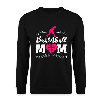 Basketball Mom Basketballer Mutter - Unisex Pullover - Schwarz - Vorne - Alina (178cm) & Michal (187cm)