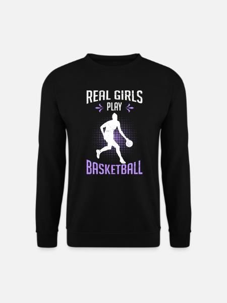 Echte Mädchen spielen Basketball - Unisex Pullover - Schwarz