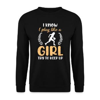 Frauen Basketball Basketballerin - Unisex Pullover - Schwarz - Vorne - Alina (178cm) & Michal (187cm)