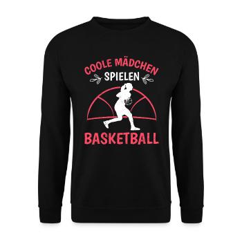 Coole Mädchen spielen Basketball Damen - Unisex Pullover - Schwarz - Vorne - Alina (178cm) & Michal (187cm)