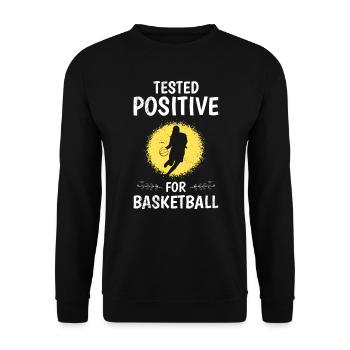 Testé positif au basketball féminin - Sweat-shirt Unisexe - noir - Devant - Alina (178cm) & Michal (187cm)