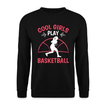 Les filles cool jouent au basketball féminin - Sweat-shirt Unisexe - noir - Devant - Alina (178cm) & Michal (187cm)