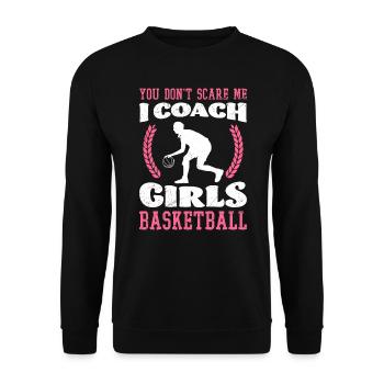 Basketball Girl Coach Frauen Basketball - Unisex Pullover - Schwarz - Vorne - Alina (178cm) & Michal (187cm)