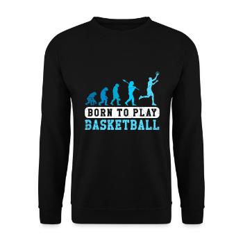 Né pour jouer au basketball - Sweat-shirt Unisexe - noir - Devant - Alina (178cm) & Michal (187cm)