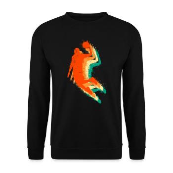 Joueur de basket-ball rétro - Sweat-shirt Unisexe - noir - Devant - Alina (178cm) & Michal (187cm)