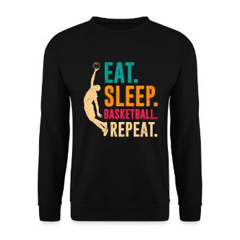 Eat Sleep Basketball Repeat Basketball player - Unisex Sweatshirt - black - Front - Alina (178cm) & Michal (187cm)
