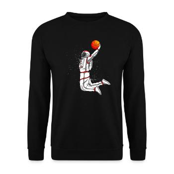 Astronaut Dunking Basketball - Unisex Sweatshirt - black - Front - Alina (178cm) & Michal (187cm)