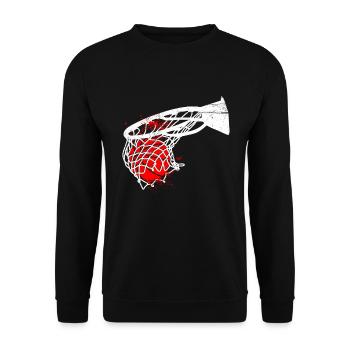 Basketball Korb Basketballer - Unisex Pullover - Schwarz - Vorne - Alina (178cm) & Michal (187cm)