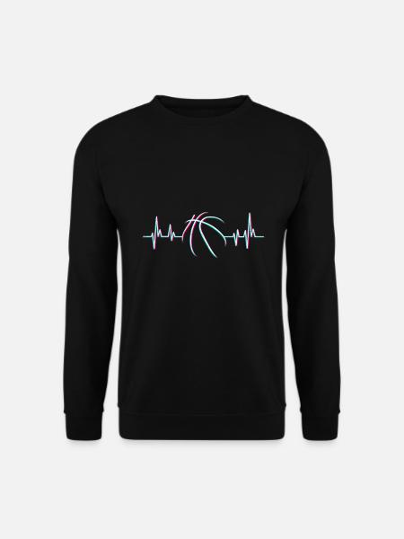 Basketball Herzschlag Basketballer - Unisex Pullover - Schwarz