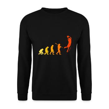 Basketballer Evolution Affe Basketball - Unisex Pullover - Schwarz - Vorne - Alina (178cm) & Michal (187cm)