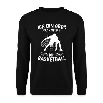 Großer Basketballer Basketballspeieler Groß - Unisex Pullover - Schwarz - Vorne - Alina (178cm) & Michal (187cm)