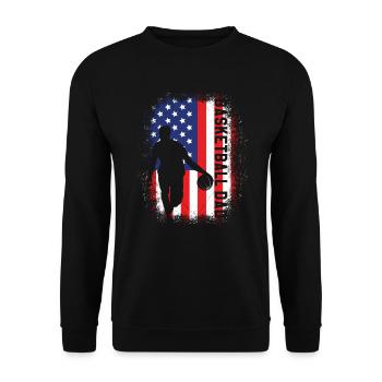 USA Basketball Dad US Basketball - Unisex Sweatshirt - black - Front - Alina (178cm) & Michal (187cm)