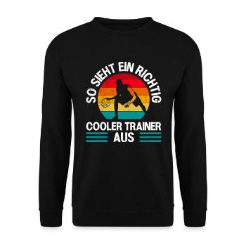 So sieht ein Basketball Trainer aus Basketballer - Unisex Pullover - Schwarz - Vorne - Alina (178cm) & Michal (187cm)