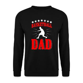 Basketball Dad - Unisex Sweatshirt - black - Front - Alina (178cm) & Michal (187cm)