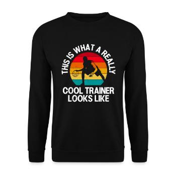 So sieht ein Basketball Trainer aus Basketballer - Unisex Pullover - Schwarz - Vorne - Alina (178cm) & Michal (187cm)
