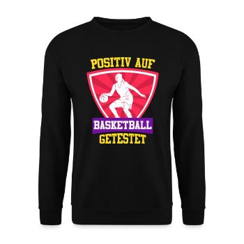 Testé positif au basketball féminin - Sweat-shirt Unisexe - noir - Devant - Alina (178cm) & Michal (187cm)
