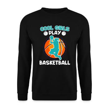 Les filles cool jouent au basket-ball - Sweat-shirt Unisexe - noir - Devant - Alina (178cm) & Michal (187cm)