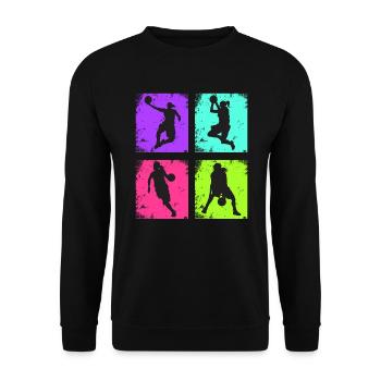 Basketball féminin vintage - Sweat-shirt Unisexe - noir - Devant - Alina (178cm) & Michal (187cm)