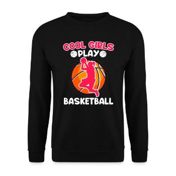 Les filles cool jouent au basket-ball - Sweat-shirt Unisexe - noir - Devant - Alina (178cm) & Michal (187cm)