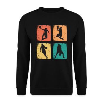 Basketball féminin vintage - Sweat-shirt Unisexe - noir - Devant - Alina (178cm) & Michal (187cm)