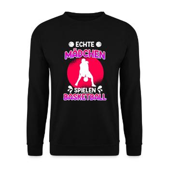 Basketball Mädchen - Unisex Pullover - Schwarz - Vorne - Alina (178cm) & Michal (187cm)