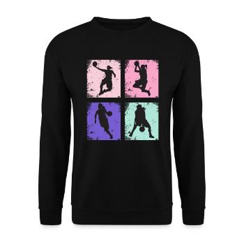 Basketball féminin vintage - Sweat-shirt Unisexe - noir - Devant - Alina (178cm) & Michal (187cm)