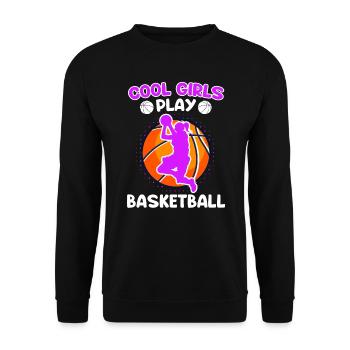 Les filles cool jouent au basket-ball - Sweat-shirt Unisexe - noir - Devant - Alina (178cm) & Michal (187cm)