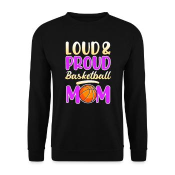 Proud Basketball Mom Basketball Mutter - Unisex Pullover - Schwarz - Vorne - Alina (178cm) & Michal (187cm)
