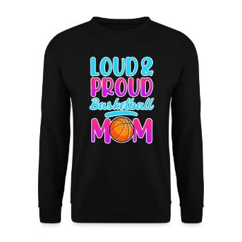 Proud Basketball Mom Basketball Mutter - Unisex Pullover - Schwarz - Vorne - Alina (178cm) & Michal (187cm)