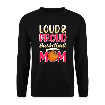 Proud Basketball Mom Basketball Mutter - Unisex Pullover - Schwarz - Vorne - Alina (178cm) & Michal (187cm)