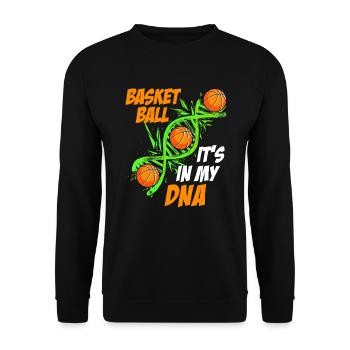 Basketball is in my DNA Basketballer - Unisex Pullover - Schwarz - Vorne - Alina (178cm) & Michal (187cm)