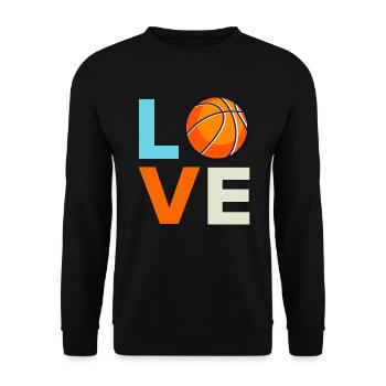 Basketball Liebe Basketballer - Unisex Pullover - Schwarz - Vorne - Alina (178cm) & Michal (187cm)