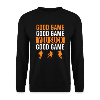 Good Basketball Game Basketball Witz - Unisex Pullover - Schwarz - Vorne - Alina (178cm) & Michal (187cm)