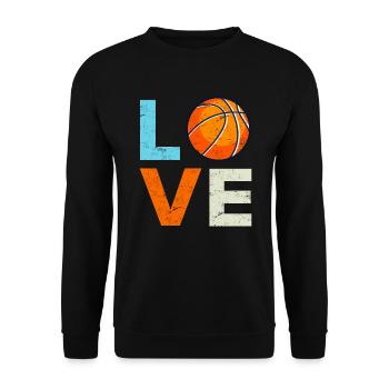 Basketball Liebe Basketballer - Unisex Pullover - Schwarz - Vorne - Alina (178cm) & Michal (187cm)