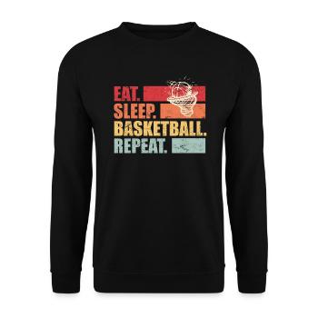 Eat Sleep Basketball Repeat Basketball player - Unisex Sweatshirt - black - Front - Alina (178cm) & Michal (187cm)