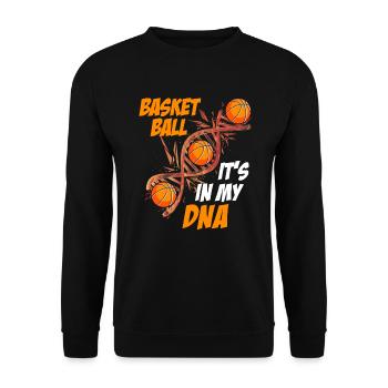 Basketball is in my DNA Basketballer - Unisex Pullover - Schwarz - Vorne - Alina (178cm) & Michal (187cm)