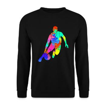 Basketball Player Silhouette Basketball Art - Unisex Sweatshirt - black - Front - Alina (178cm) & Michal (187cm)
