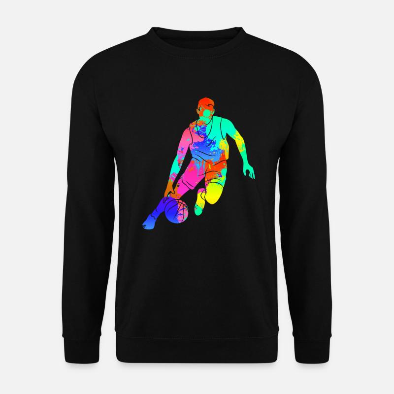 Basketballer Silhouette Basketball Kunst - Unisex Pullover - Schwarz