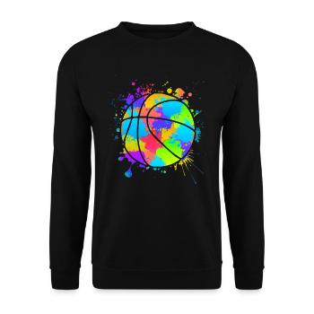 Colorful Basketball Art Artwork Basketball - Unisex Sweatshirt - black - Front - Alina (178cm) & Michal (187cm)