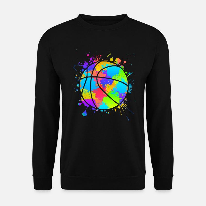 Bunter Basketball Kunst Kunstwerk Basketball - Unisex Pullover - Schwarz